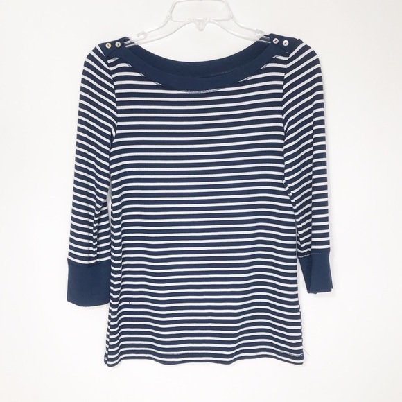 Anthropologie Tops - ANTHROPOLOGIE AKEMI + KIN Top, S Striped Navy White Walking Tour Top Classy Soft